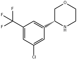 (3R)-3-[5-CHLORO-3-(TRIFLUOROMETHYL)PHENYL]MORPHOLINE 结构式