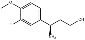 (3R)-3-AMINO-3-(3-FLUORO-4-METHOXYPHENYL)PROPAN-1-OL 结构式