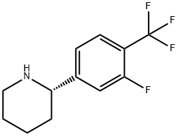 (2S)-2-[3-FLUORO-4-(TRIFLUOROMETHYL)PHENYL]PIPERIDINE 结构式