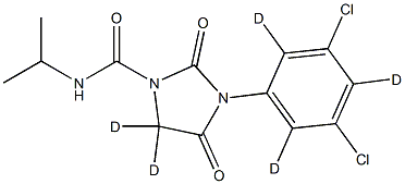 5,5-dideuterio-3-(3,5-dichloro-2,4,6-trideuteriophenyl)-2,4-dioxo-N-propan-2-ylimidazolidine-1-carboxamide, 1215631-57-4, 结构式
