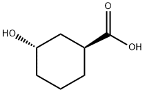 (1S-反式)-3-羟基环己烷-1-羧酸, 122743-44-6, 结构式