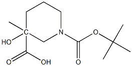 1-(tert-butyl) 3-methyl 3-hydroxypiperidine-1,3-dicarboxylate Structure
