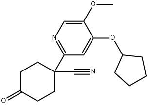 1-(4-(CYCLOPENTYLOXY)-5-METHOXYPYRIDIN-2-YL)-4-OXOCYCLOHEXANECARBONITRILE Structure