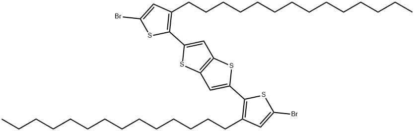 Thieno[3,2-b]thiophene, 2,5-bis(5-bromo-3-tetradecyl-2-thienyl)-, 1246521-88-9, 结构式