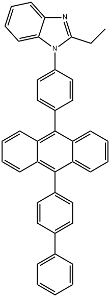 1H-Benzimidazole, 1-[4-(10-[1,1'-biphenyl]-4-yl-9-anthracenyl)phenyl]-2-ethyl- Structure