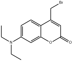 4-(ブロモメチル)-7-(ジエチルアミノ)クマリン 化学構造式