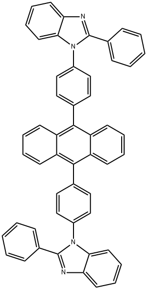 2-phenyl-1-(4-(10-(4-(2-phenyl-3a,7a-dihydro-1H-benzo[d]imidazol-1-yl)phenyl)anthracen-9-yl)phenyl)-1H-benzo[d]imidazole Structure