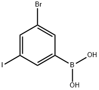 3-BROMO-5-IODOPHENYLBORONIC ACID, 1257793-09-1, 结构式