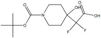 4-(Carboxy-difluoro-methyl)-4-hydroxy-piperidine-1-carboxylic acid tert-butyl ester Structure