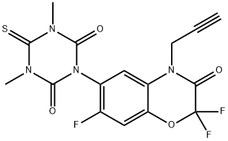 1,5-dimethyl-6-thioxo-3-(2,2,7-trifluoro-3-oxo-4-(prop-2-ynyl)-3,4-dihydro-2H-benzo[b][1,4]oxazin-6-yl)-1,3,5-triazinane-2,4-dione Structure