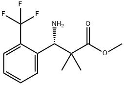 METHYL (3S)-3-AMINO-2,2-DIMETHYL-3-[2-(TRIFLUOROMETHYL)PHENYL]PROPANOATE 结构式