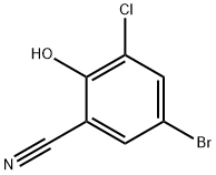 5-Bromo-3-chloro-2-hydroxy-benzonitrile, 1260810-06-7, 结构式
