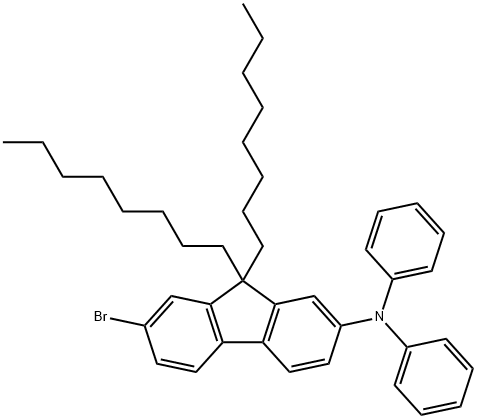 7-溴-9,9-二辛基-N,N-二苯基-9H-芴-2-胺, 1262758-37-1, 结构式
