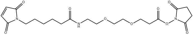 (2,5-Dioxopyrrolidin-1-yl) 3-[2-[2-[6-(2,5-dioxopyrrol-1-yl)hexanoylamino]ethoxy]ethoxy]propanoate Structure