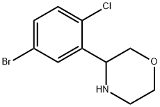 3-(5-BROMO-2-CHLOROPHENYL)MORPHOLINE 结构式