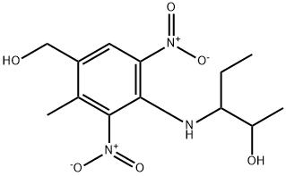 3-((4-(hydroxymethyl)-3-methyl-2,6-dinitrophenyl)amino)pentan-2-ol, 127971-67-9, 结构式