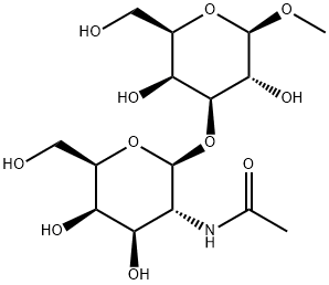 Methyl 3-O-(2-acetamido-2-deoxy-b-D-galactopyranosyl)-b-D-galactopyranoside Struktur