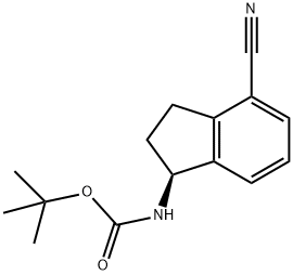 (R)-tert-butyl (4-cyano-2,3-dihydro-1H-inden-1-yl)carbamate Structure