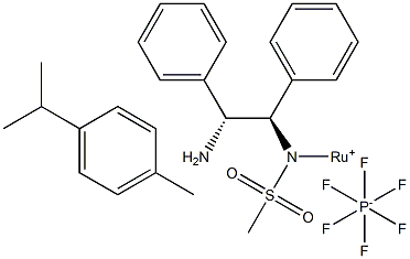 [(1R,2R)-2-氨基-1,2-二苯基乙基(甲磺酰胺基)](对伞花烃)六氟磷酸钌(II) 结构式