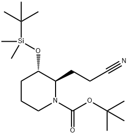 tert-butyl (2R,3S)-2-(3-aminopropyl)-3-((tert-butyldimethylsilyl)oxy)piperidine-1-carboxylate Structure