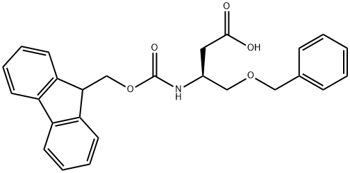 (S)-3-((((9H-芴-9-基)甲氧基)羰基)氨基)-4-(苄氧基)丁酸 结构式