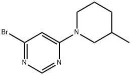 4-Bromo-6-(3-methylpiperidin-1-yl)pyrimidine Struktur