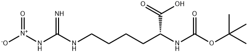 2-(tert-butoxycarbonylamino)-6-(3-nitroguanidino)hexanoic acid Struktur