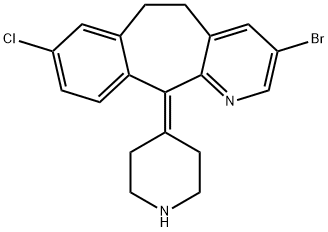 5H-Benzo[5,6]cyclohepta[1,2-b]pyridine,3-bromo-8-chloro-6,11-dihydro-11-(4-piperidinylidene)- Structure