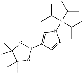 tri(propan-2-yl)-[4-(4,4,5,5-tetramethyl-1,3,2-dioxaborolan-2-yl)pyrazol-1-yl]silane Structure