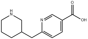 3-Pyridinecarboxylic acid, 6-(3-piperidinylmethyl)- Structure