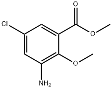 3-氨基-5-氯-2-甲氧基苯甲酸甲酯,1340113-16-7,结构式