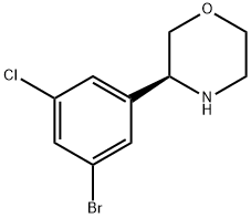 (S)-3-(3-溴-5-氯苯基)吗啉, 1344632-02-5, 结构式