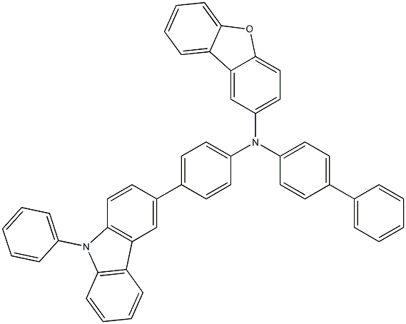 N-(4-联苯基)-N-(4-(3-(9-苯基)咔唑基)苯二苯并呋喃-2-胺, 1345615-42-0, 结构式