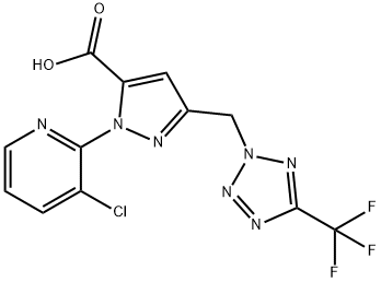 1-(3-CHLOROPYRIDIN-2-YL)-3-{[5-(TRIFLUOROMETHYL)-2H-1,2,3,4-TETRAZOL-2-YL]METHYL}-1H-PYRAZOLE-5-CARBOXYLIC ACID, 1352319-02-8, 结构式