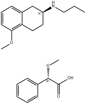 (S)-1,2,3,4-tetrahydro-5-methoxy-N-propyl-naphthalen-2-ammonium (S)-2-methoxy-2-phenylacetate Structure