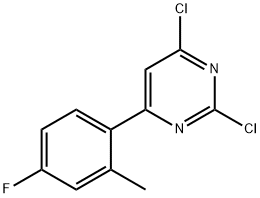 2,4-Dichloro-6-(2-methyl-4-fluorophenyl)pyrimidine,1353854-65-5,结构式