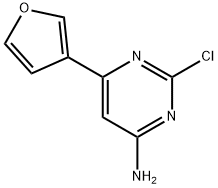 2-Chloro-4-amino-6-(3-furyl)pyrimidine Struktur