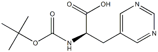 (R)-2-((tert-butoxycarbonyl)amino)-3-(pyrimidin-5-yl)propanoic acid Struktur