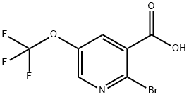 3-Pyridinecarboxylic acid, 2-bromo-5-(trifluoromethoxy)- Struktur
