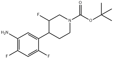 tert-butyl 4-(5-amino-2,4-difluorophenyl)-3-fluoropiperidine-1-carboxylate Struktur