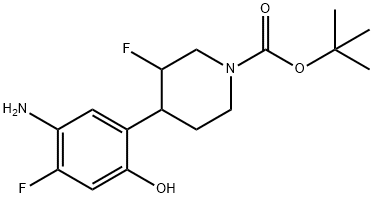 tert-butyl 4-(5-amino-4-fluoro-2-hydroxyphenyl)-3-fluoropiperidine-1-carboxylate,1367030-98-5,结构式