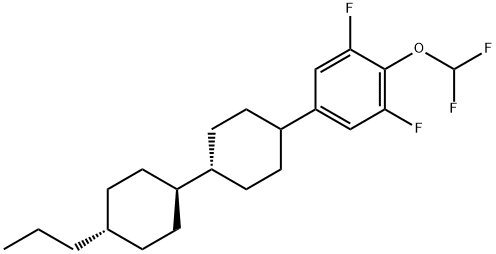1,3-Difluor-2-difluormethoxy-5-(4-trans-propyl-[1,1-bicyclohexyl]-4-trans-yl)-benzene Struktur
