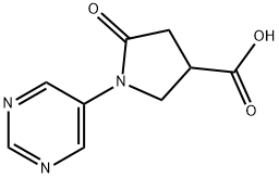 3-Pyrrolidinecarboxylic acid, 5-oxo-1-(5-pyrimidinyl)-,1380064-34-5,结构式