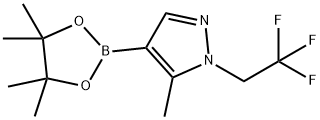 5-methyl-4-(4,4,5,5-tetramethyl-1,3,2-dioxaborolan-2-yl)-1-(2,2,2-trifluoroethyl)-1H-pyrazole Structure