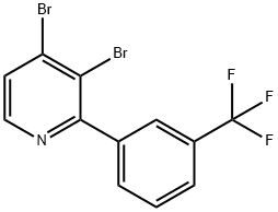 3,4-Dibromo-2-(3-trifluoromethylphenyl)pyridine Struktur