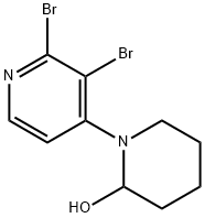 2,3-Dibromo-4-(2-hydroxypiperidin-1-yl)pyridine Structure