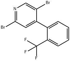 2,5-Dibromo-4-(2-trifluoromethylphenyl)pyridine, 1381940-49-3, 结构式