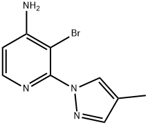 3-BROMO-2-(4-METHYL-1H-PYRAZOL-1-YL)PYRIDIN-4-AMINE, 1381941-50-9, 结构式