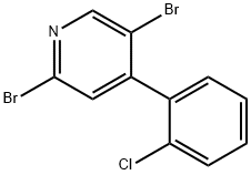 2,5-Dibromo-4-(2-chlorophenyl)pyridine 化学構造式