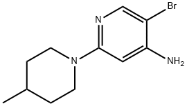 5-BROMO-2-(4-METHYLPIPERIDIN-1-YL)PYRIDIN-4-AMINE 结构式